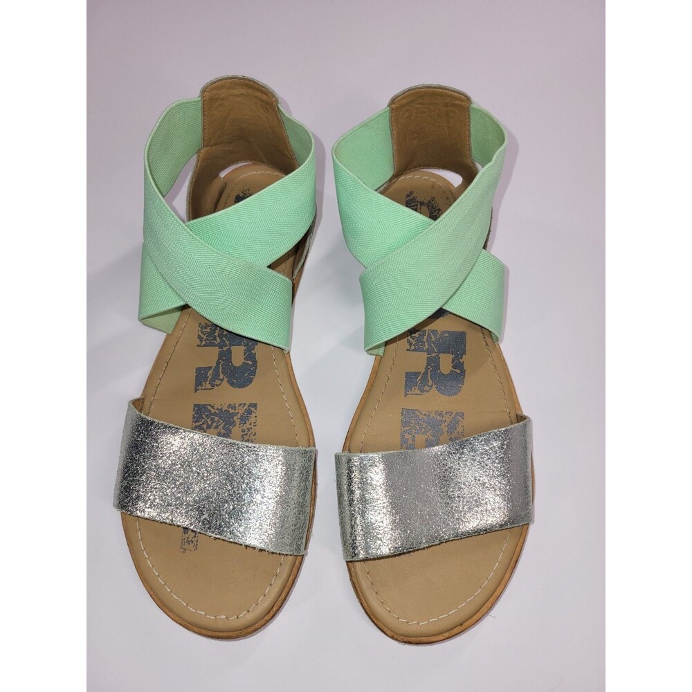 Sorel Ella Silver Mint Green Sandals Size 8.5 - Picture 2 of 13